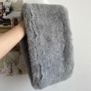 NWOT Club Monaco gray snood scarf faux fur
